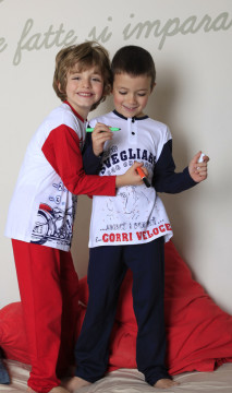 Pigiama Bambino Corto Serafino Happy People 5944 Cotone Jersey I.T.C.